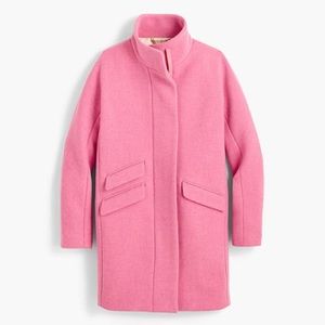 J. Crew Italian Wool Stadium Cloth Cocoon Coat Pink